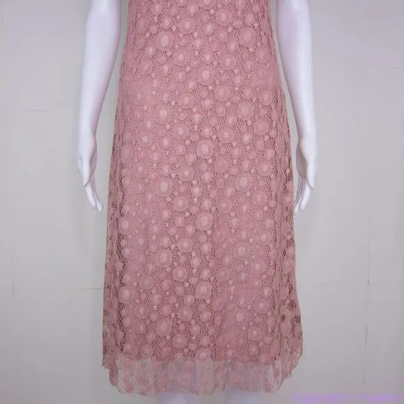 NEW‎ Reserved lace ruffle chest short sleeve midi sheath dress, S - Image 5