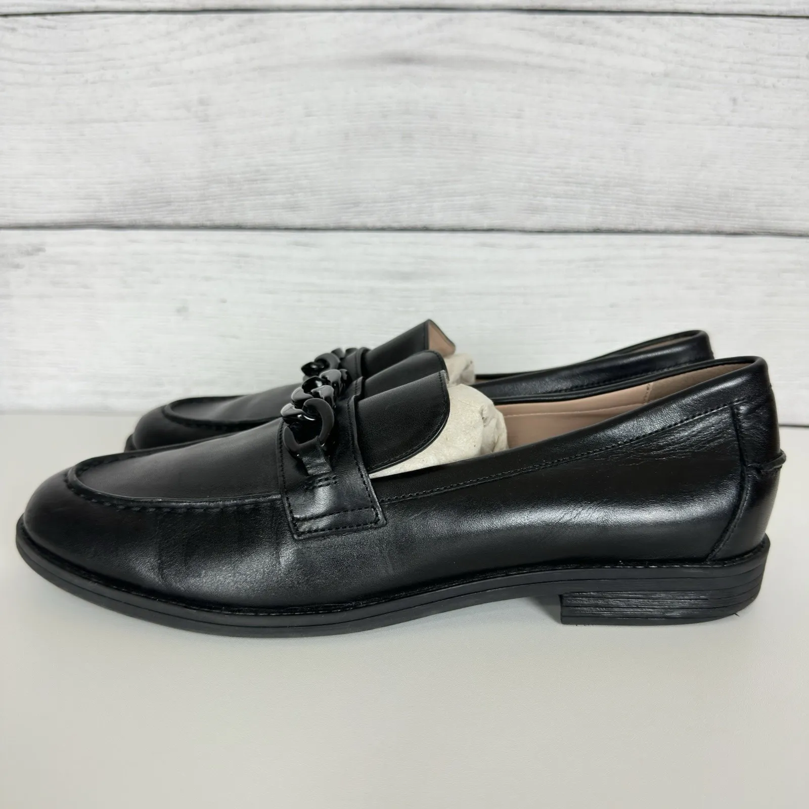 Cole Haan Stassi Chain Slip On Loafers Womens Sz 10.5B Black Flats Casual W27246 - Image 5