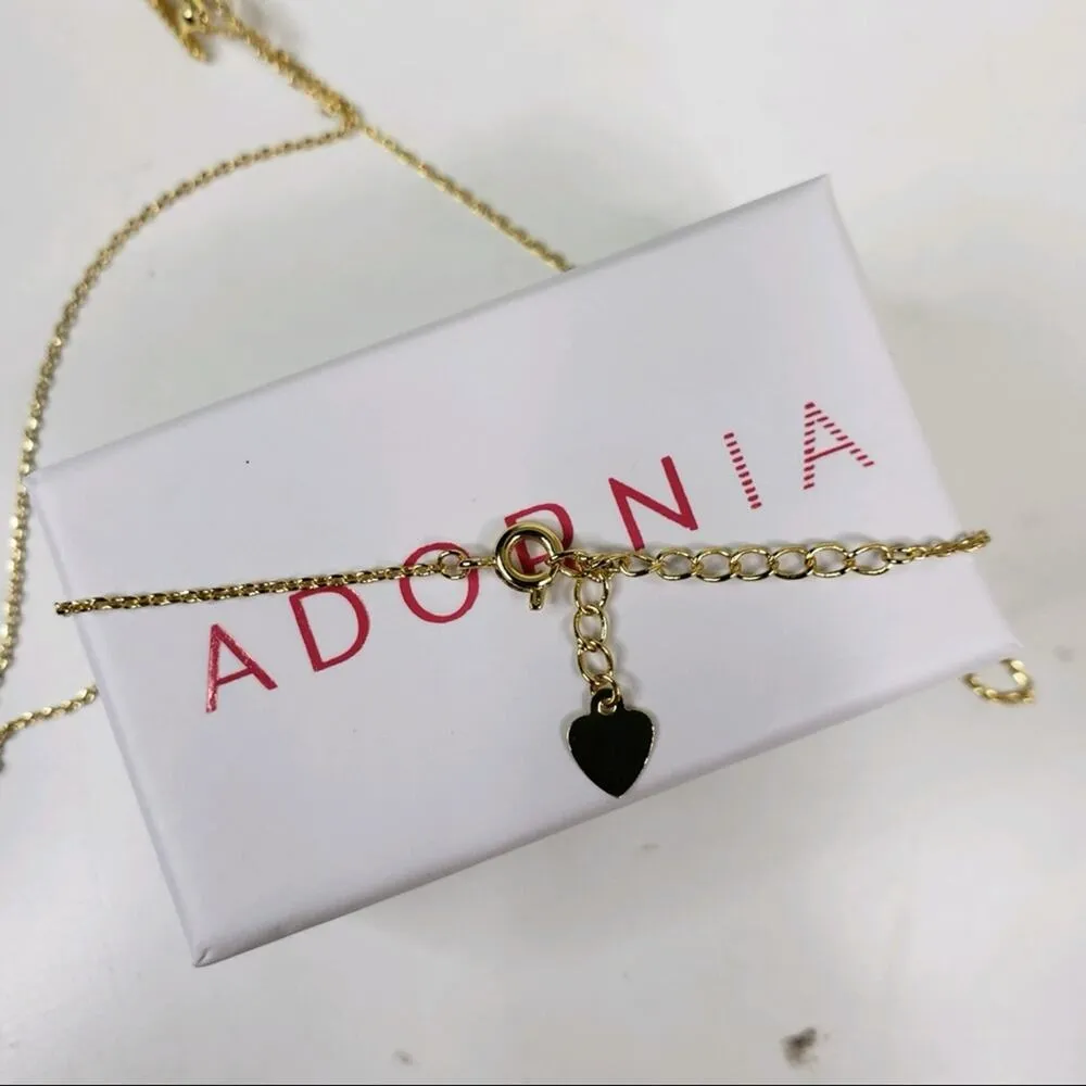 ADORNIA Yellow Gold Plated Sterling Silver Pearl Necklace NEW - Image 6