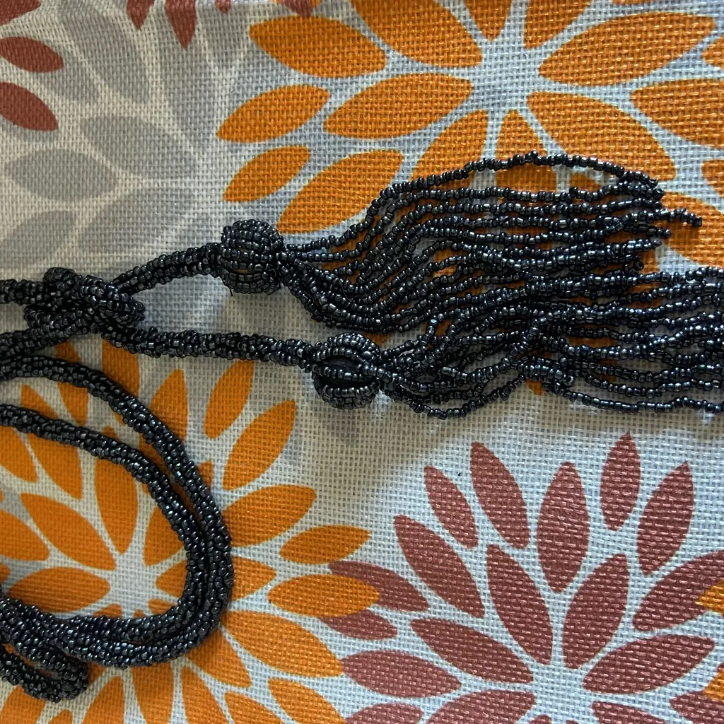 🖤 Black Beaded Necklace or Belt – 60” of Versatile Glam - Image 2