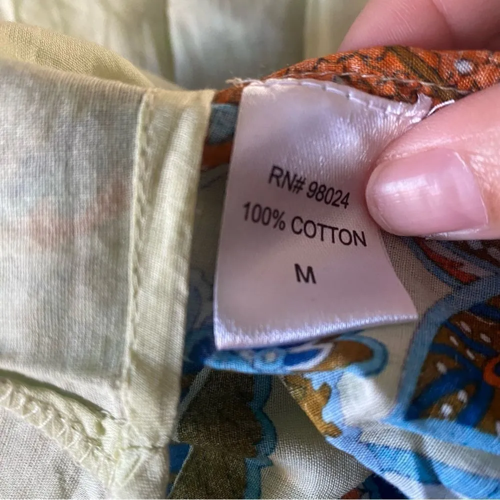 House of Harlow 1960 Paisley Maxi Dress in Blue/Ivory Blue Size M - Image 7