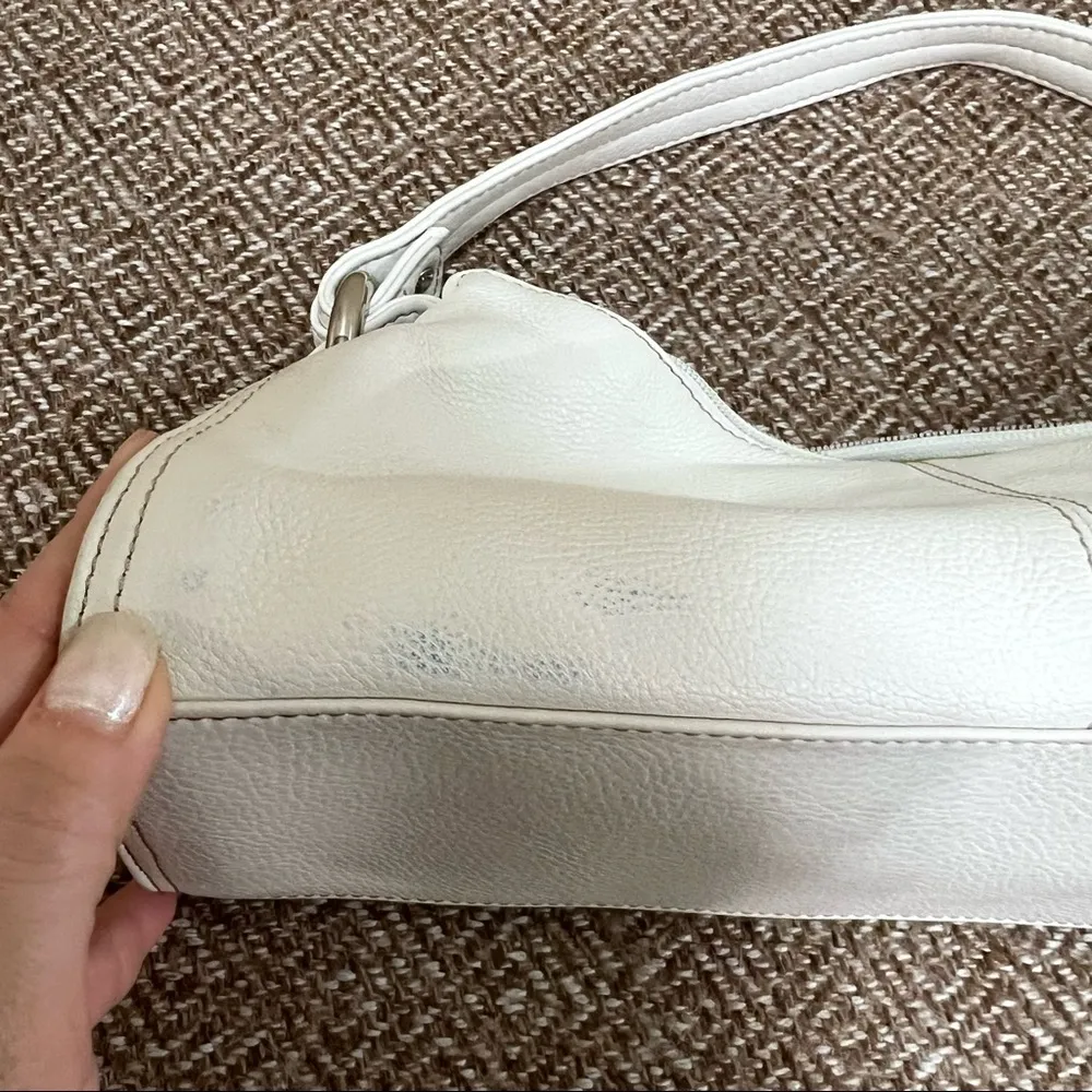 Vtg Kenneth Cole Reaction White Leather Rectangular Y2K Handbag Grunge Preppy - Image 2