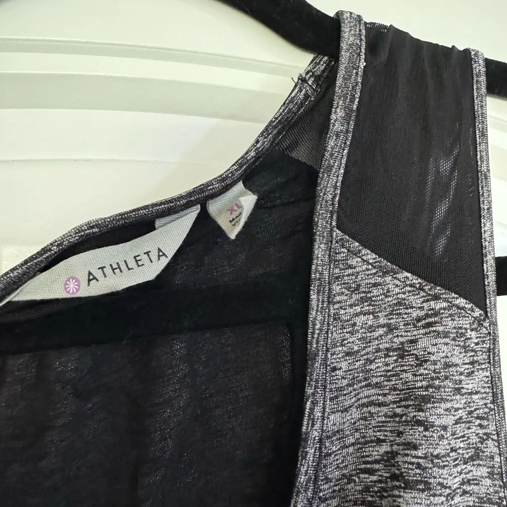 Athleta Charcoal Gray Tie Sleeveless Dress - Image 4