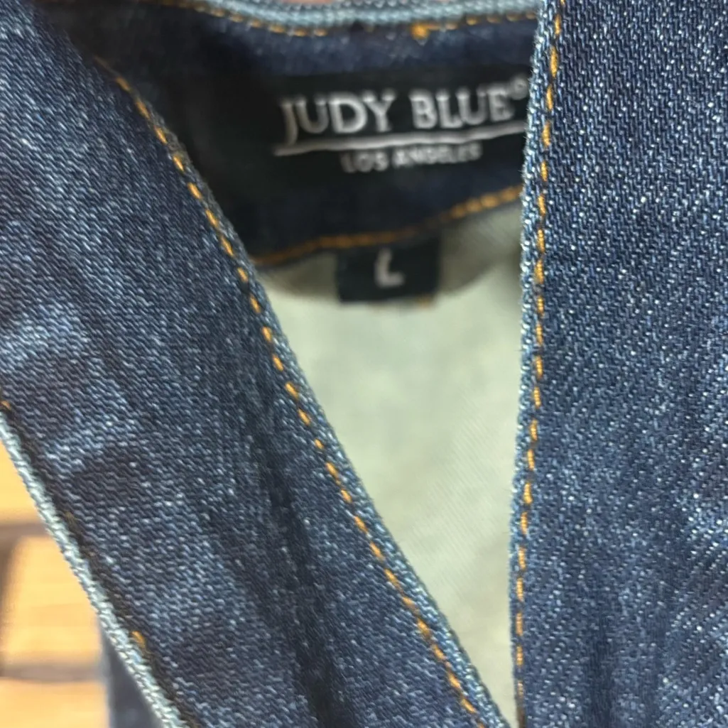 Judy Blue Denim Overall Dress Size Large - Image 8