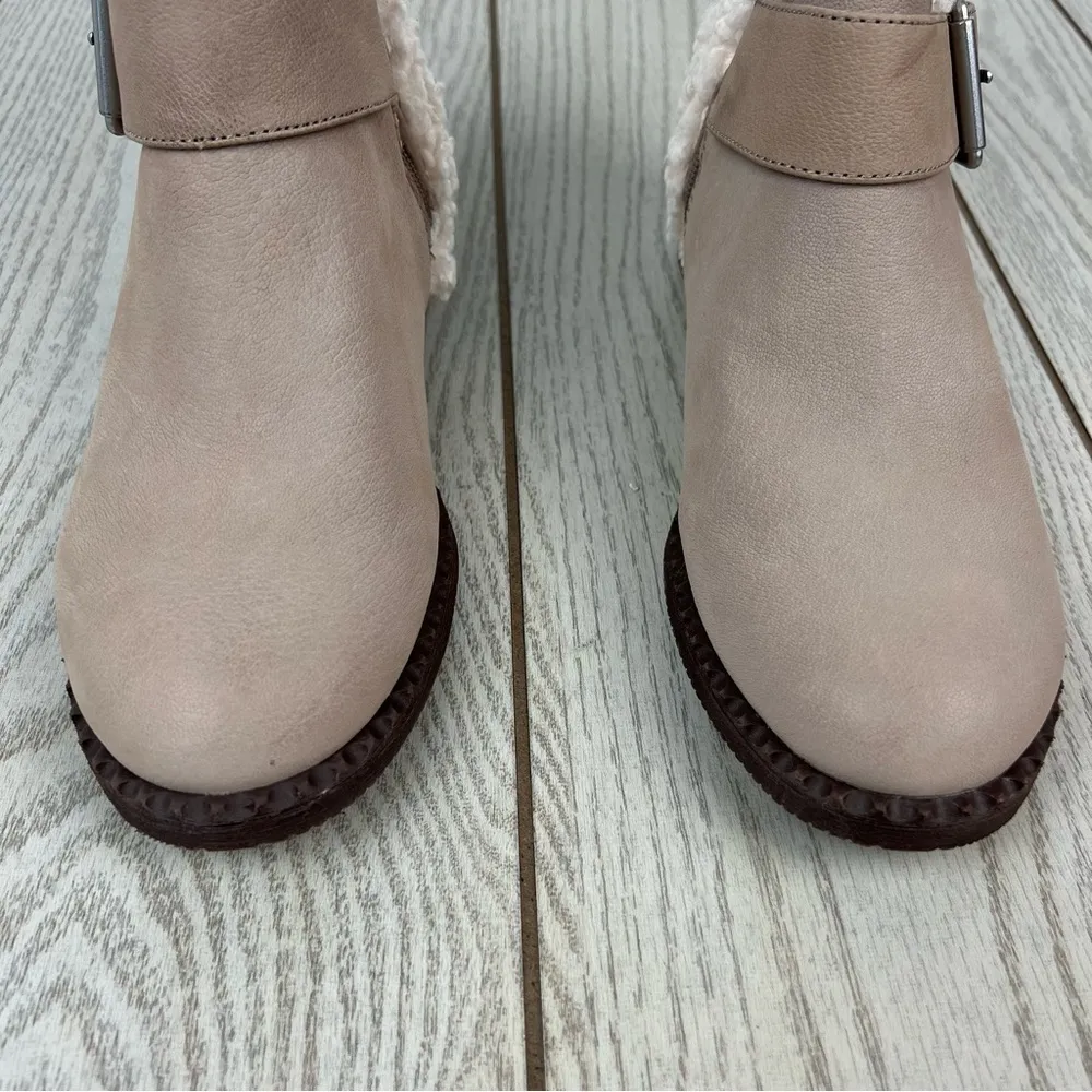 Gentle Souls by Kenneth Cole Best Cozy Slit Moto Boots 8.5 Mushroom Leather $295 - Image 3