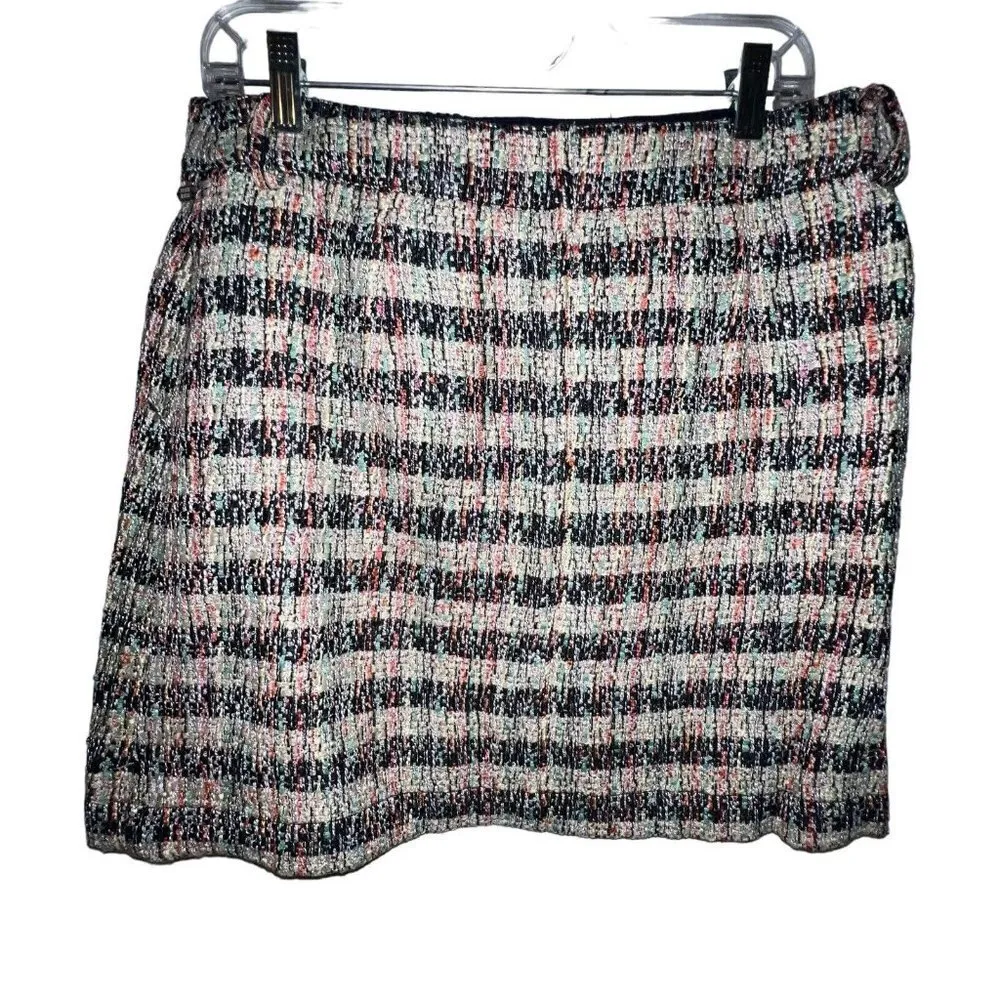 Scotch &‎ Soda Short Mini Tweed Pocket Front A Line Skirt Combo T Multi Color Lg - Image 5
