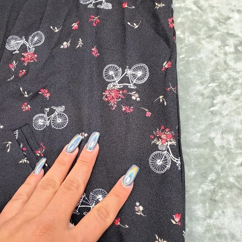 Torrid Black Crepe Floral & Bike Bomber Jacket - Image 4