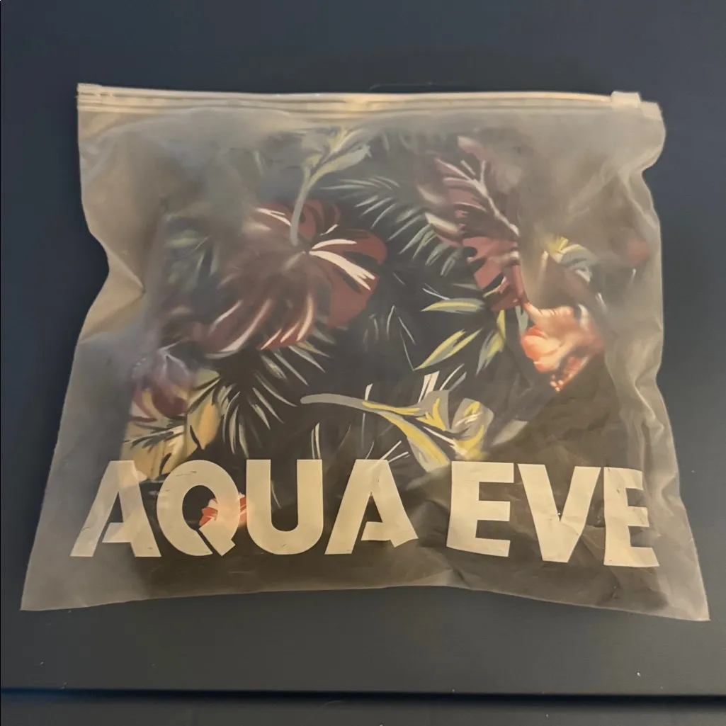 Aqua Eve 3 Piece Tankini Swimsuit Tank Shorts Open Back Purple Leaves S NWT - Image 10