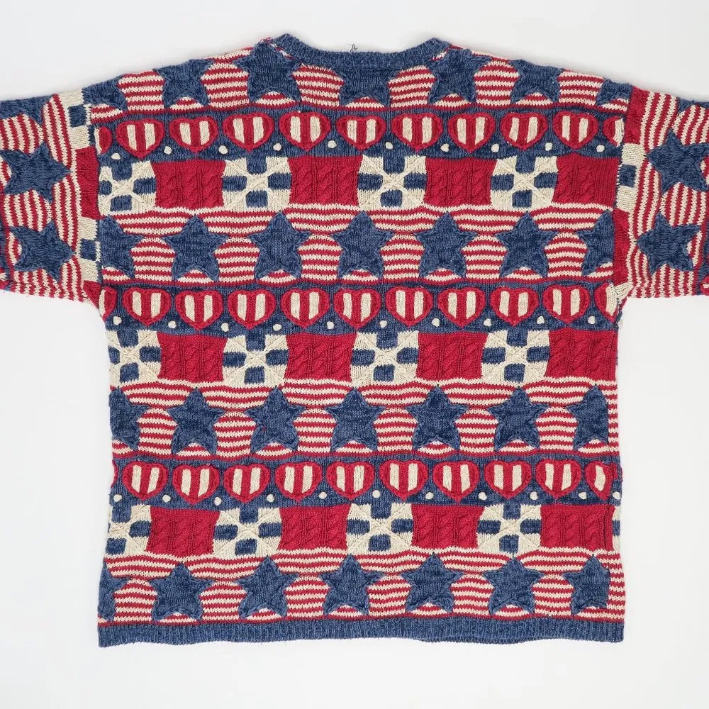 Vintage Talbots 4th of July American Flag Cardigan Sweater - Image 5