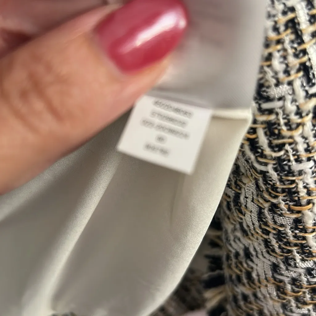 Chico's tweed woven light academia ladies blazer US size 12/14 old money - Image 2