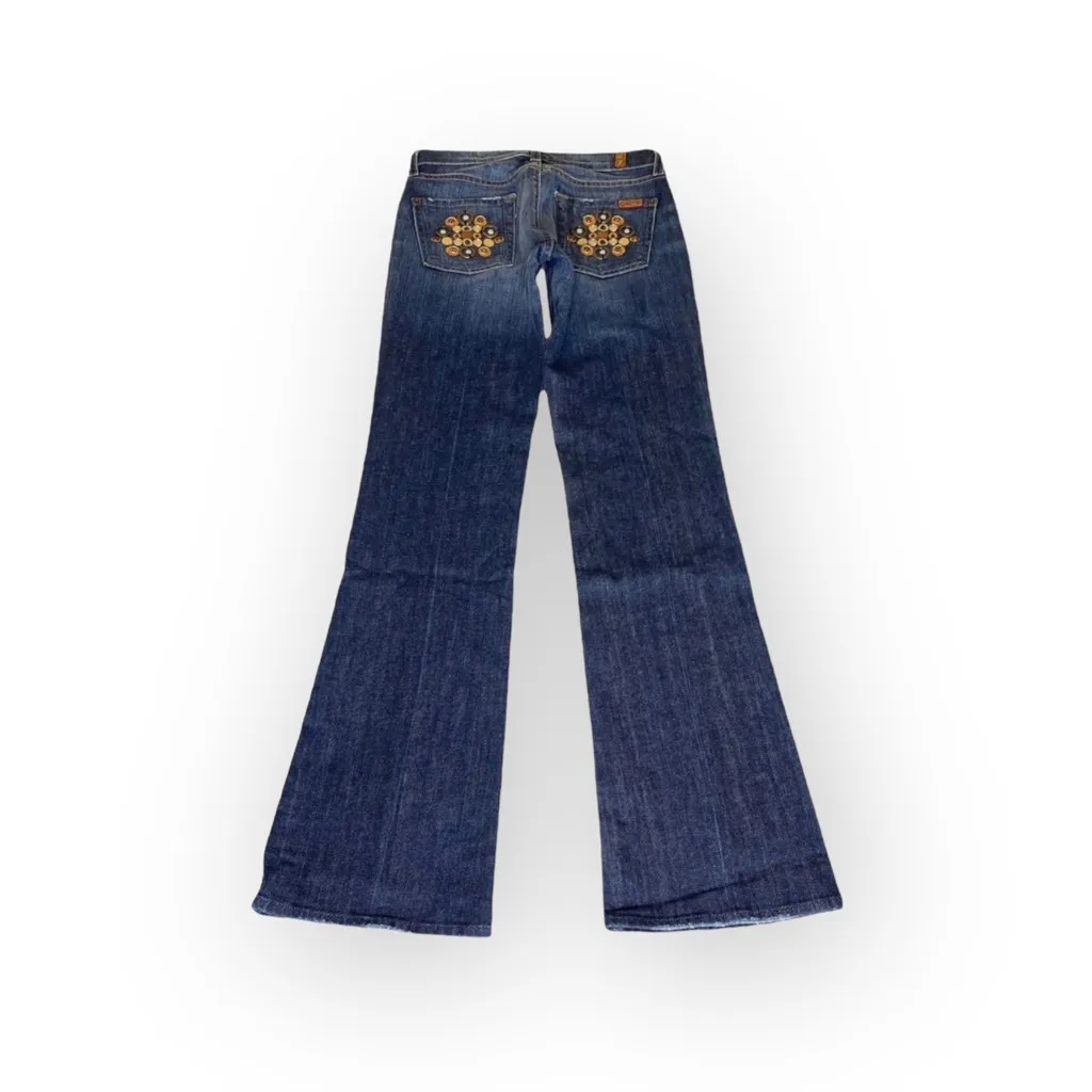 new 7 For All Mankind® ☯︎︎ Medallion Embroidered Bootcut Jeans ☯︎︎ Dark Denim 25 - Image 5