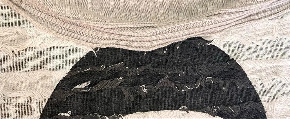 Garnet Hill Women Ribbed Knit 100% Wool Cowl Neck Pullover Sweater Sz XL Gray - Image 5