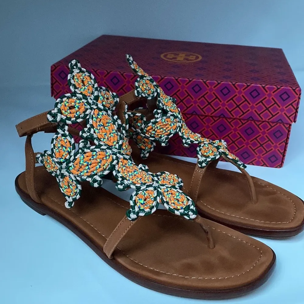 Tory Burch Palisade Gladiator Woven Sandals Pallisade Vacation Resort‎ Cruise 10 - Image 3
