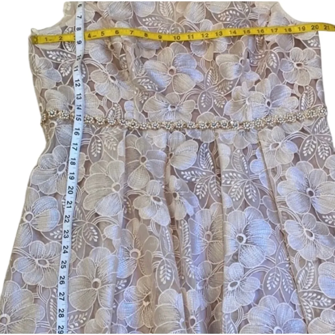 Plus Size Cocktail Dress 18 Retro Semi Formal 18W Party Elegant Beaded Special Pink - Image 12