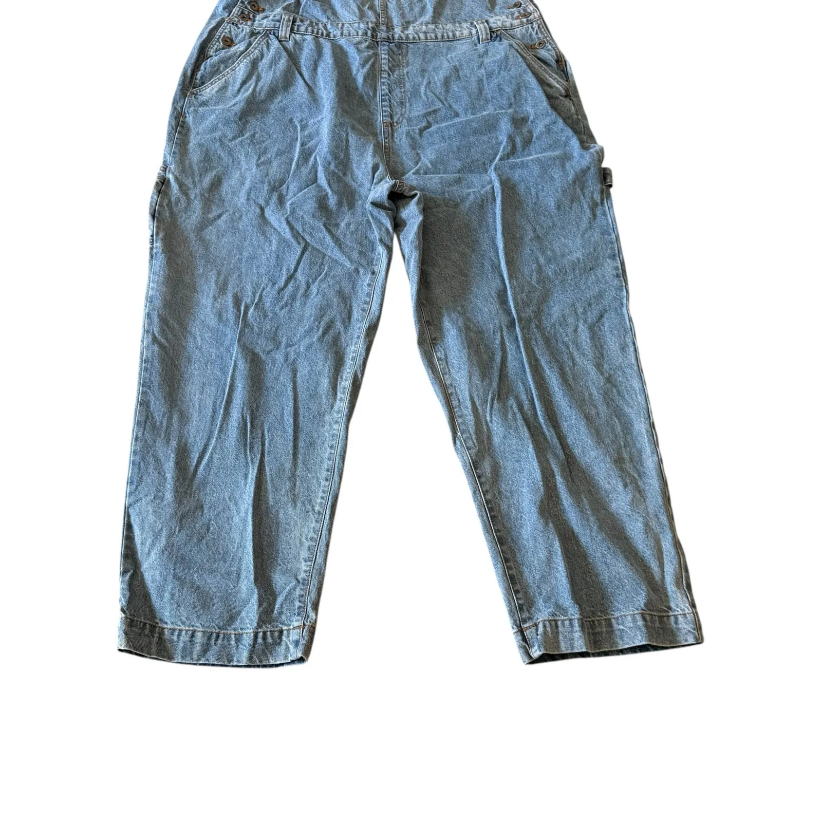 Cotton:On Curve Utility Denim Overall Long Wide Leg Rain Blue Size 20 NWTs - Image 2