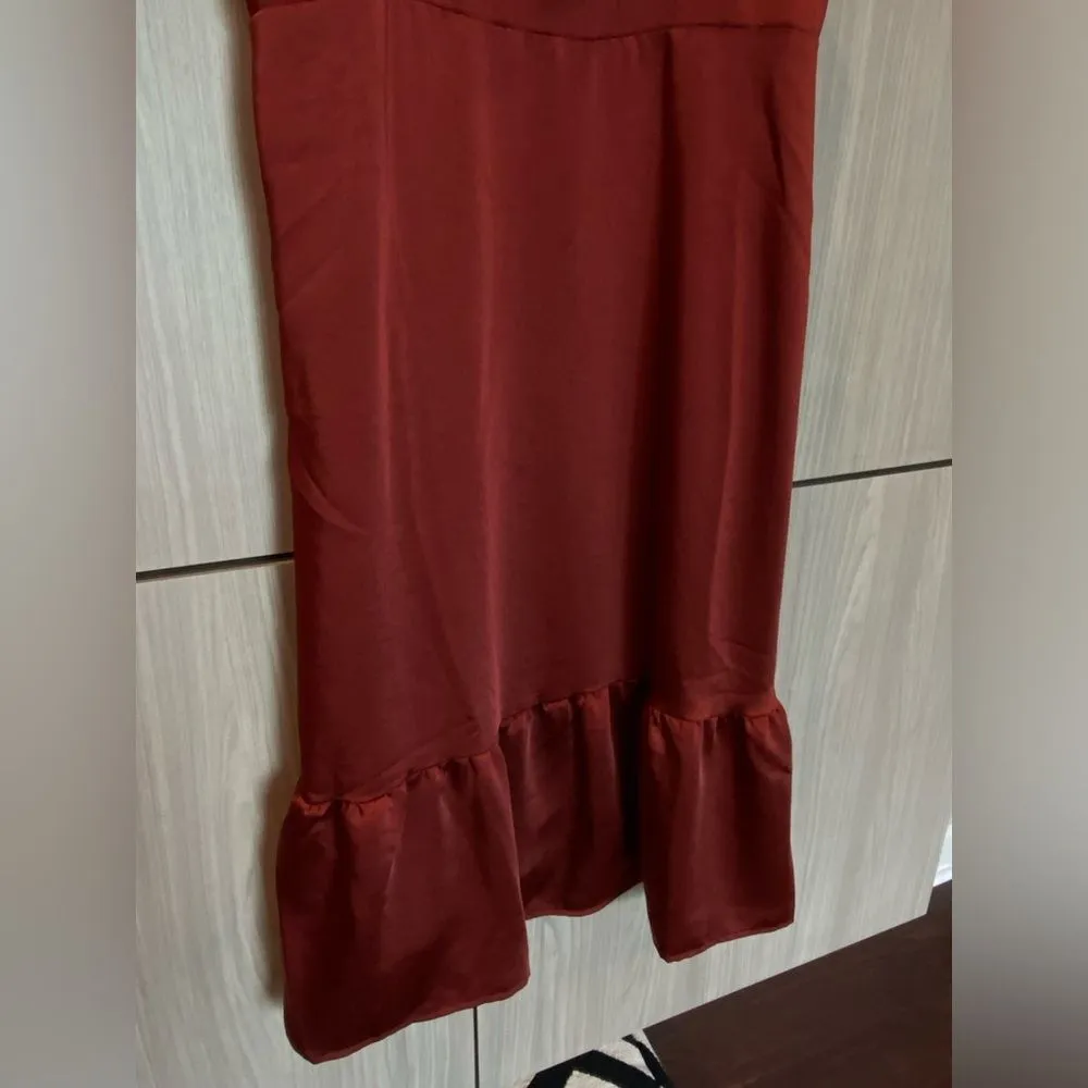NWT Women's Nine West Strappy Midi Dress XL - Paprika Red - Image 5