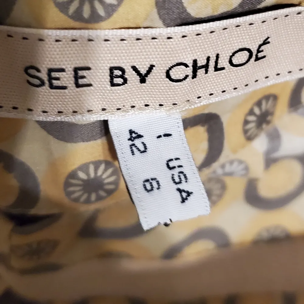 See By Chloe Tan Brown Circle Geometric Skirt 6 - Image 2