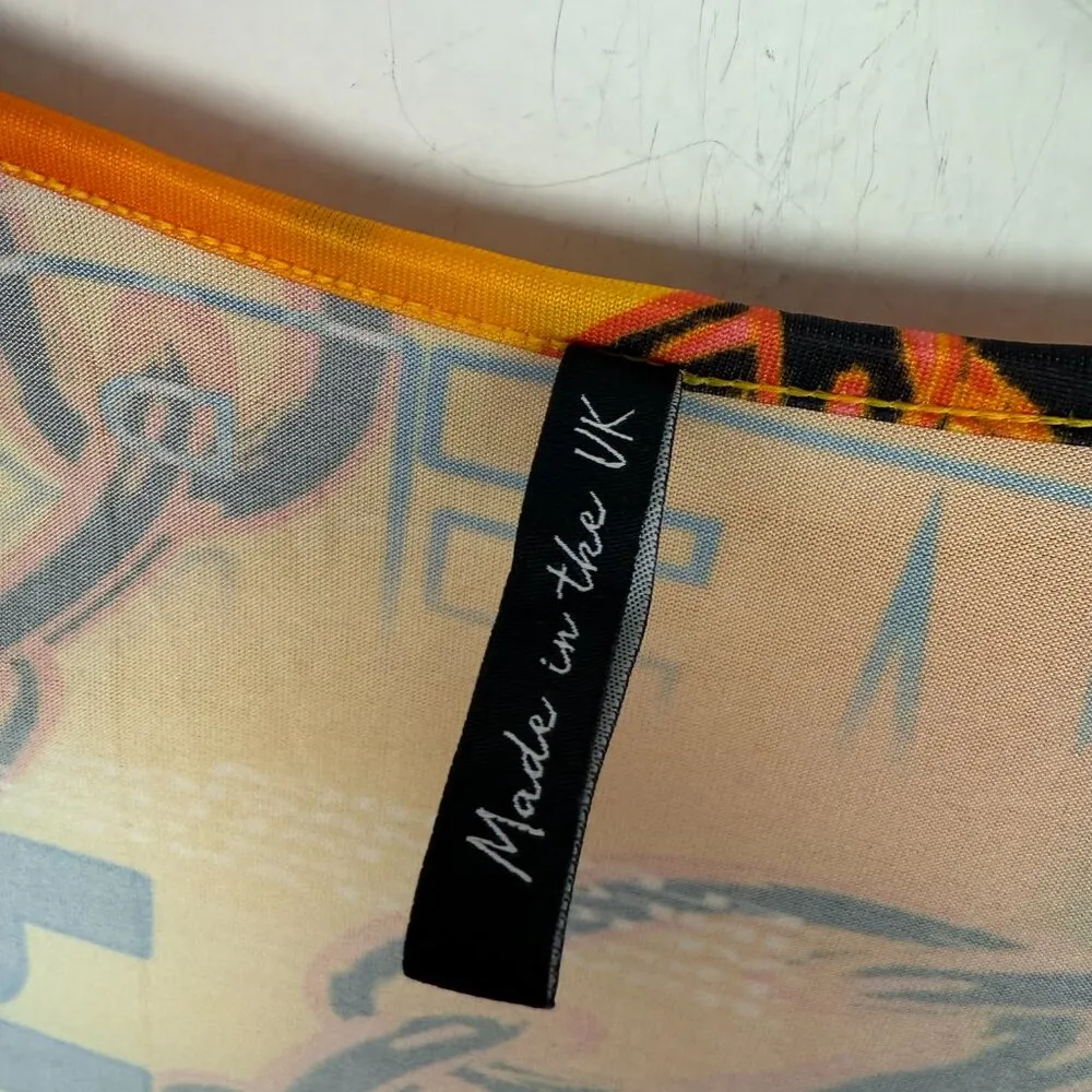 NWOT ASOS ASYOU Bandeau Insert Dress in Play Print Mini Orange Size 2 NEW - Image 7