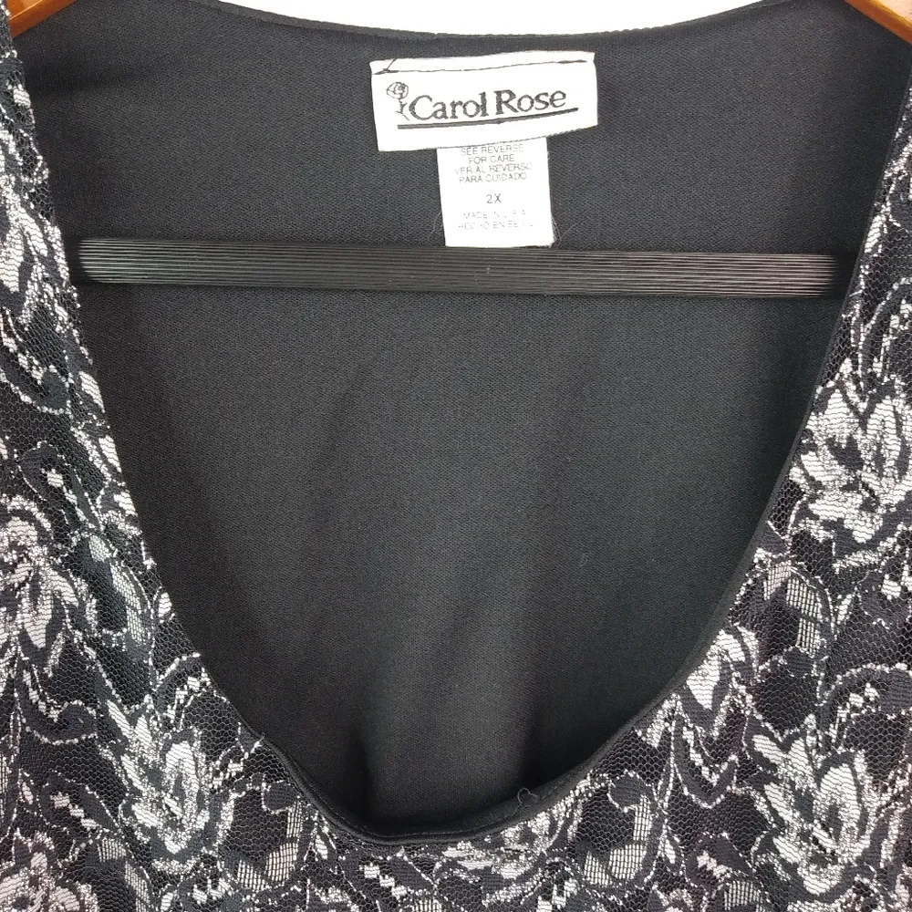 Carol Rose 2X Black Silver Roses Top Plus - Image 3