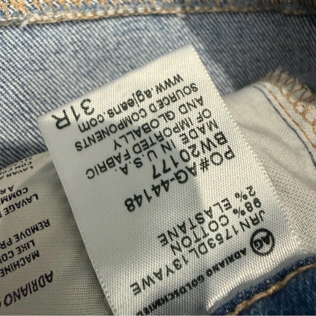 Anthropologie AG The Isabelle High Rise Straight Cropped Jean Blue Size 31 - Image 6