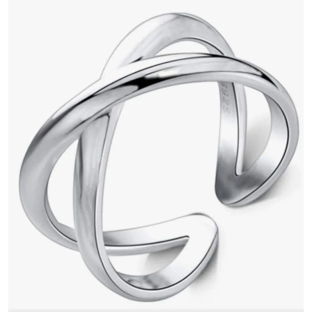 NEW Solid Unisex 925 Sterling Silver Cross Ring, Adjustable‎ - Image 2