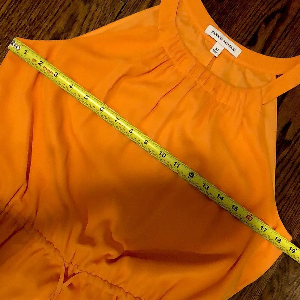 BANANA REPUBLIC Sleeveless Flowy Midi Dress with Elastic Gathered Waist Sz 10 - Image 13