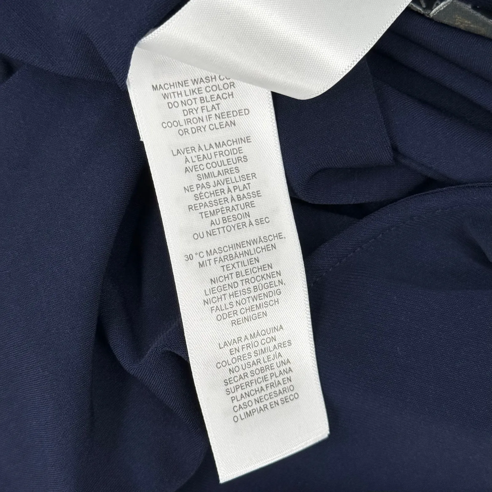 Adrianna Papell Dress SZ Small NWT Navy Chiffon Overlay Draped Evening Cocktail - Image 16