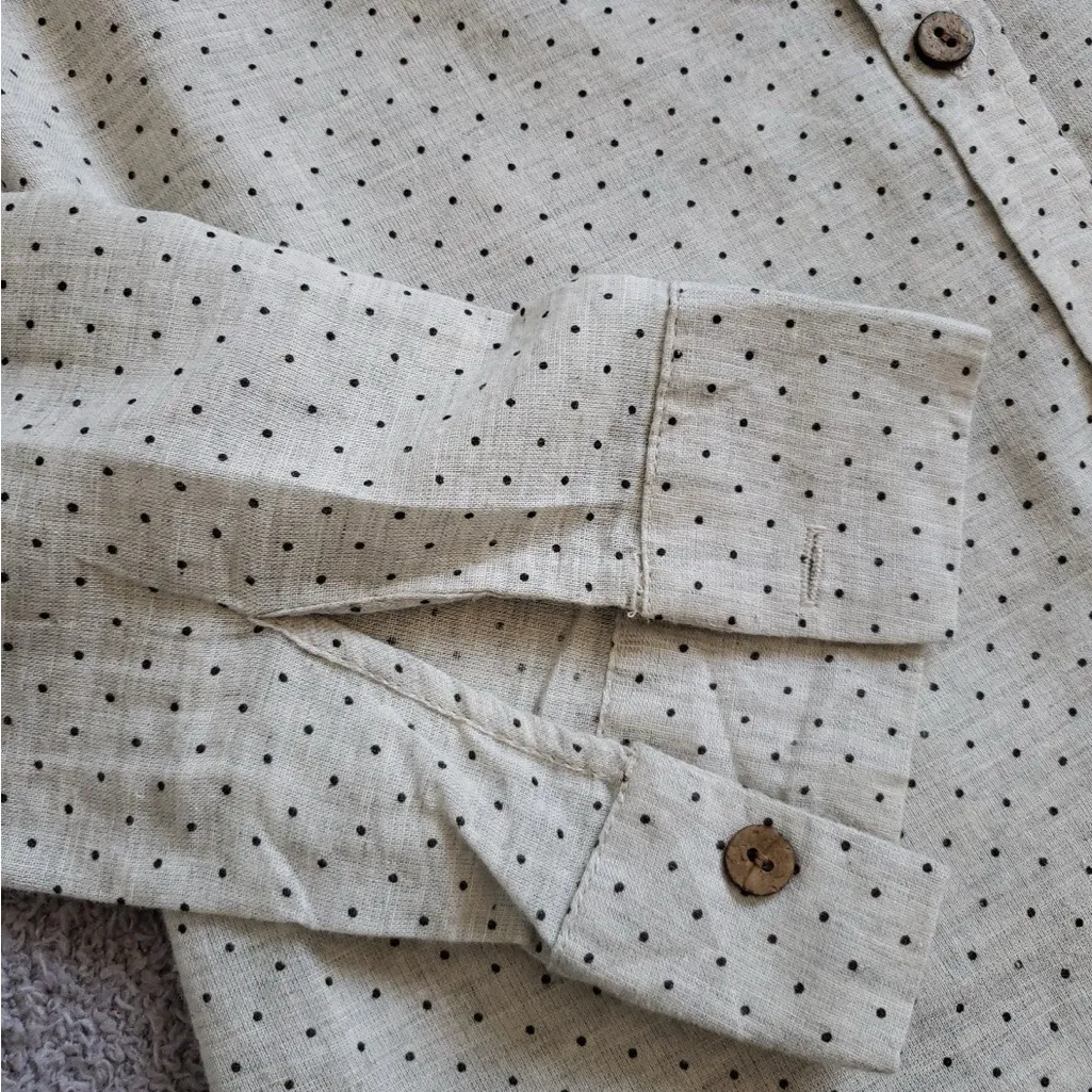 Vintage Wet Seal Cream Polka Dot Button-Down Shirt with Lace Bow | 100% Cotton ✿ - Image 16