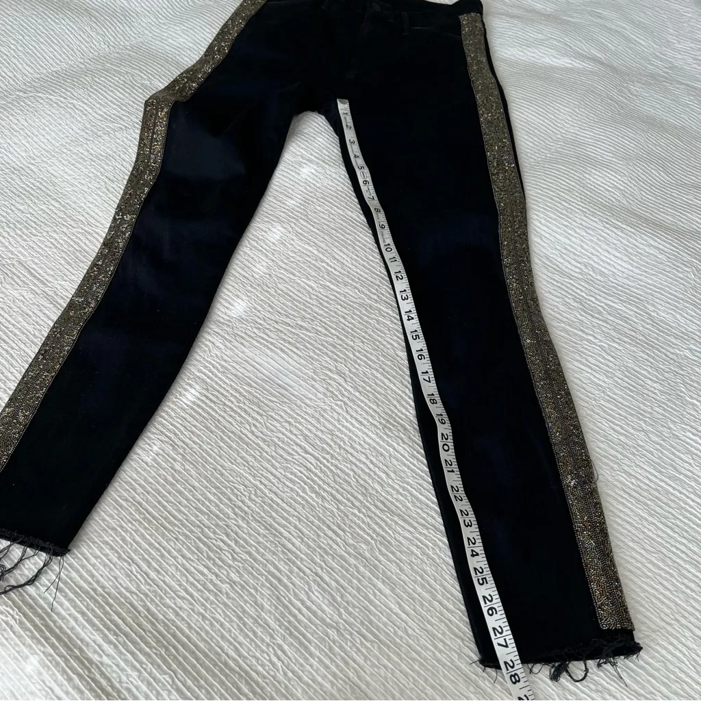 MOTHER High Waisted Looker Ankle Fray Guilty Flash black jeans size 27 - Image 9