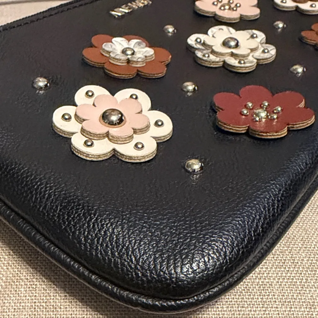 Nine West Black Floral Embellished Wristlet - Image 10