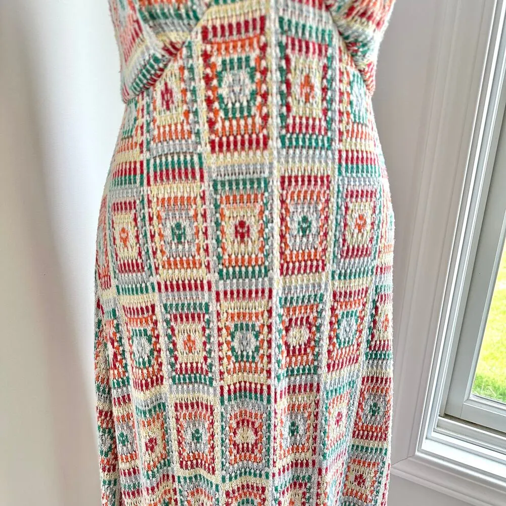 Cecilia Prado Anthropologie Crochet Knit Cottage Boho Colorful Maxi Dress Medium - Image 6