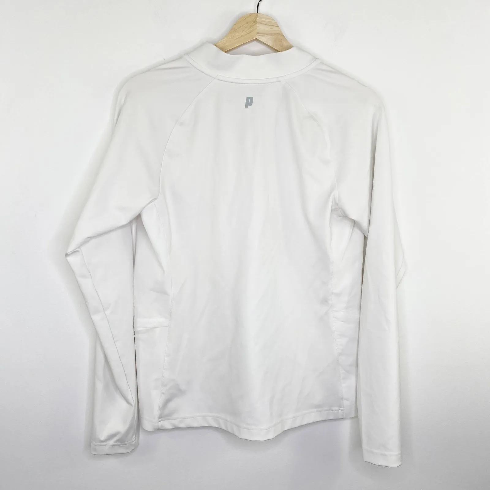 Prince Tennis White Long Sleeve Zip Mesh Side Panel Jacket Women's Size Medium M - Image 2