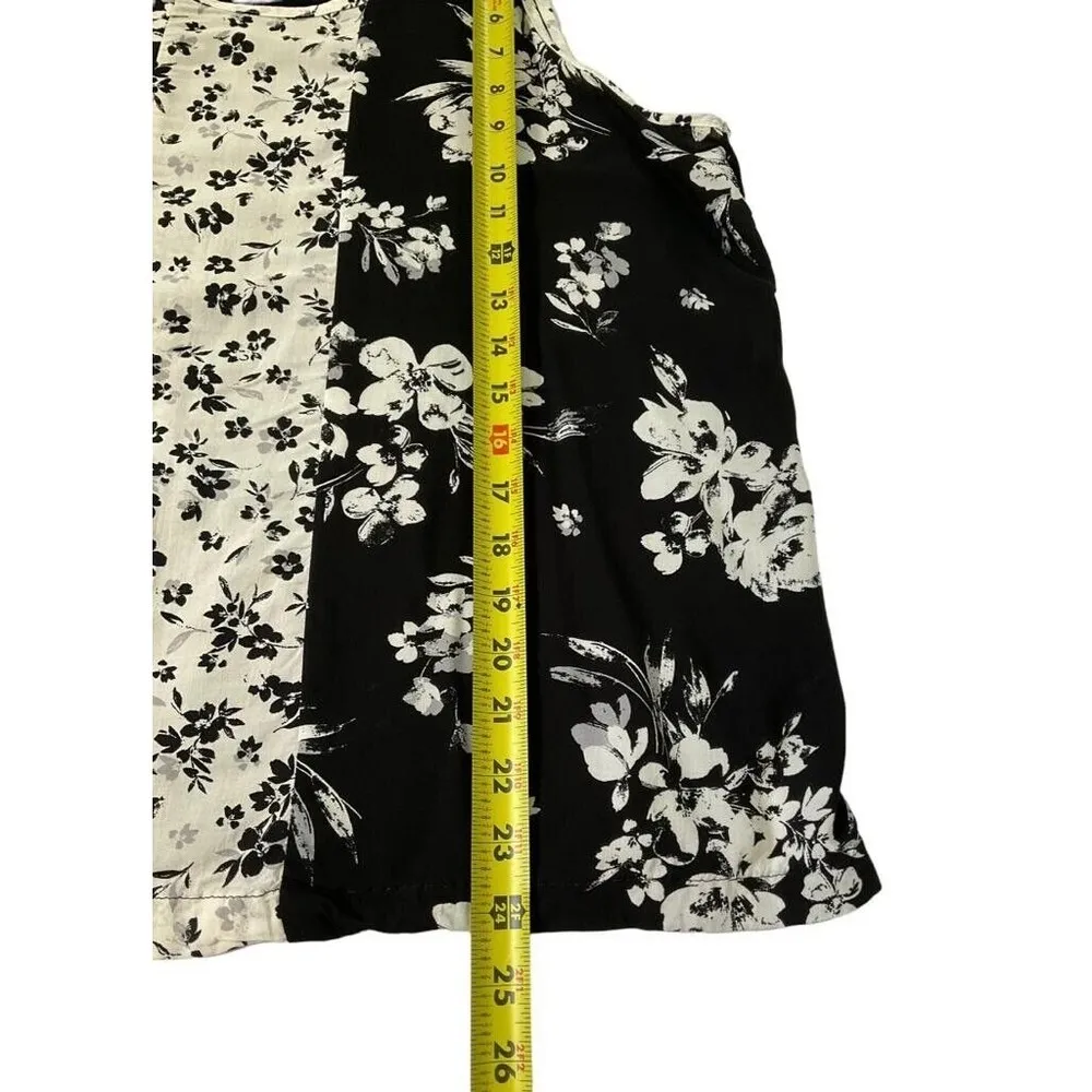 Simply Vera  Wang Women Size Large Sleeveless Floral Black Tank Top 27-130 - Image 7