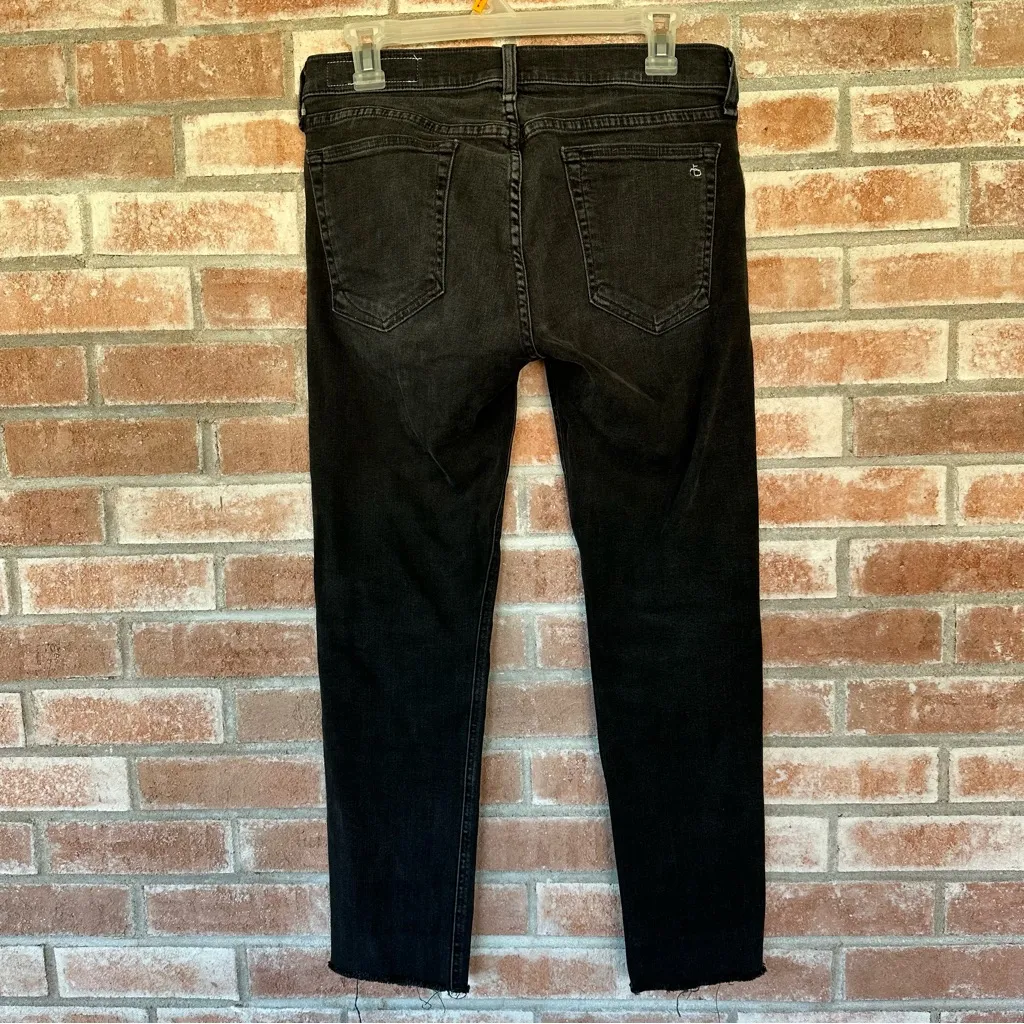Rag & Bone Dre Capri Jeans Raw Hem Black Size 27 - Image 4