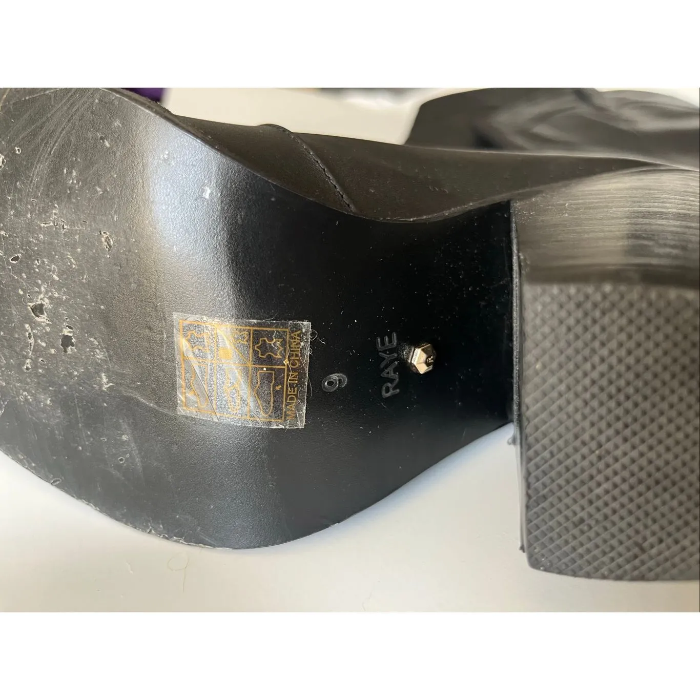 Raye  Inferno Boots Black Heeled Knee High Size 9 - Image 4