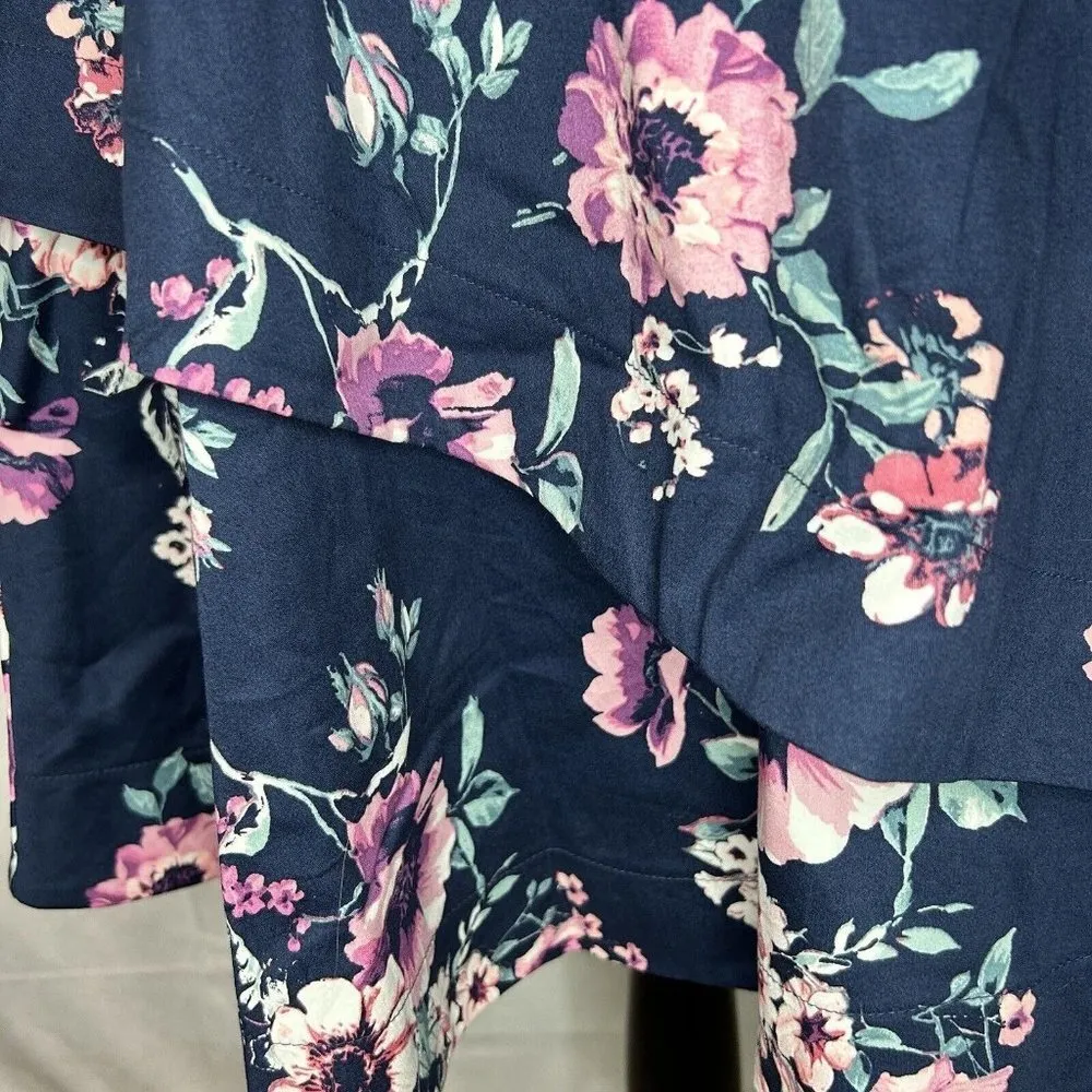 Speechless Navy Juniors Floral Skater Dress Halter Neck Stretch Size 9 NWT NEW - Image 4