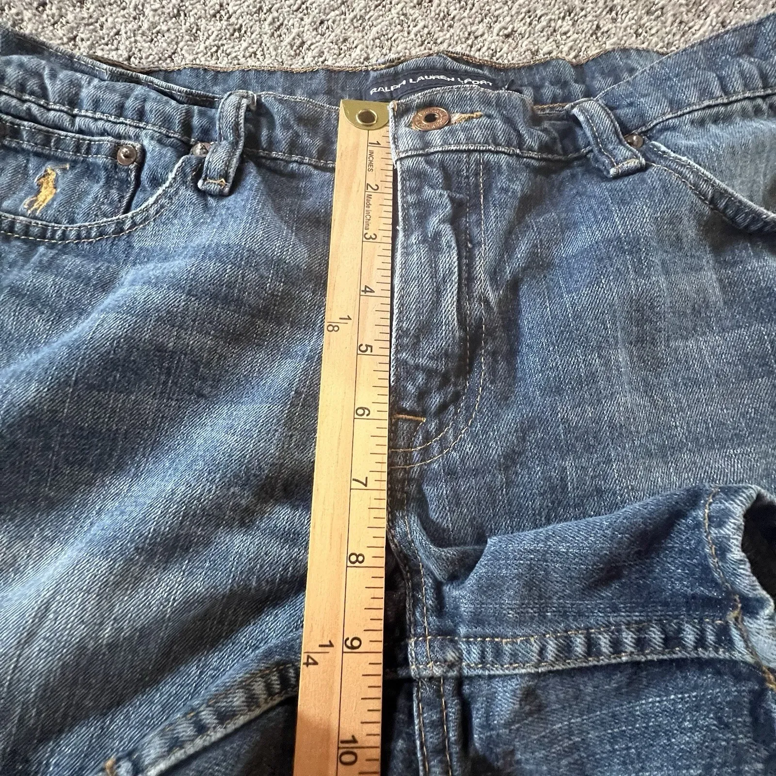 Ralph Lauren‎ Sport Womens Denim Cotton Jean Shorts Size 12 Virginia Medium Wash - Image 13