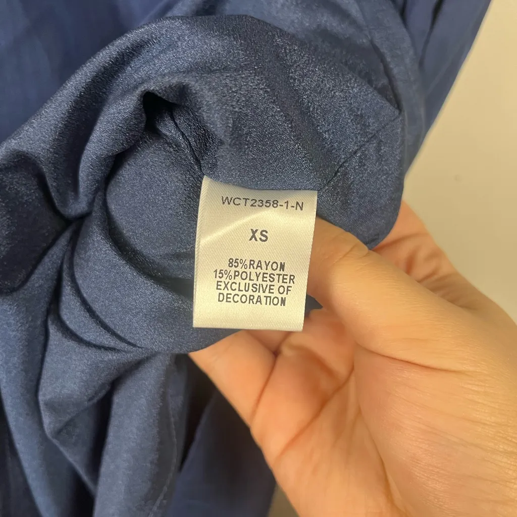 New THML Navy colorblock Novelty Dress size XS pink orange preppy girly - Image 8