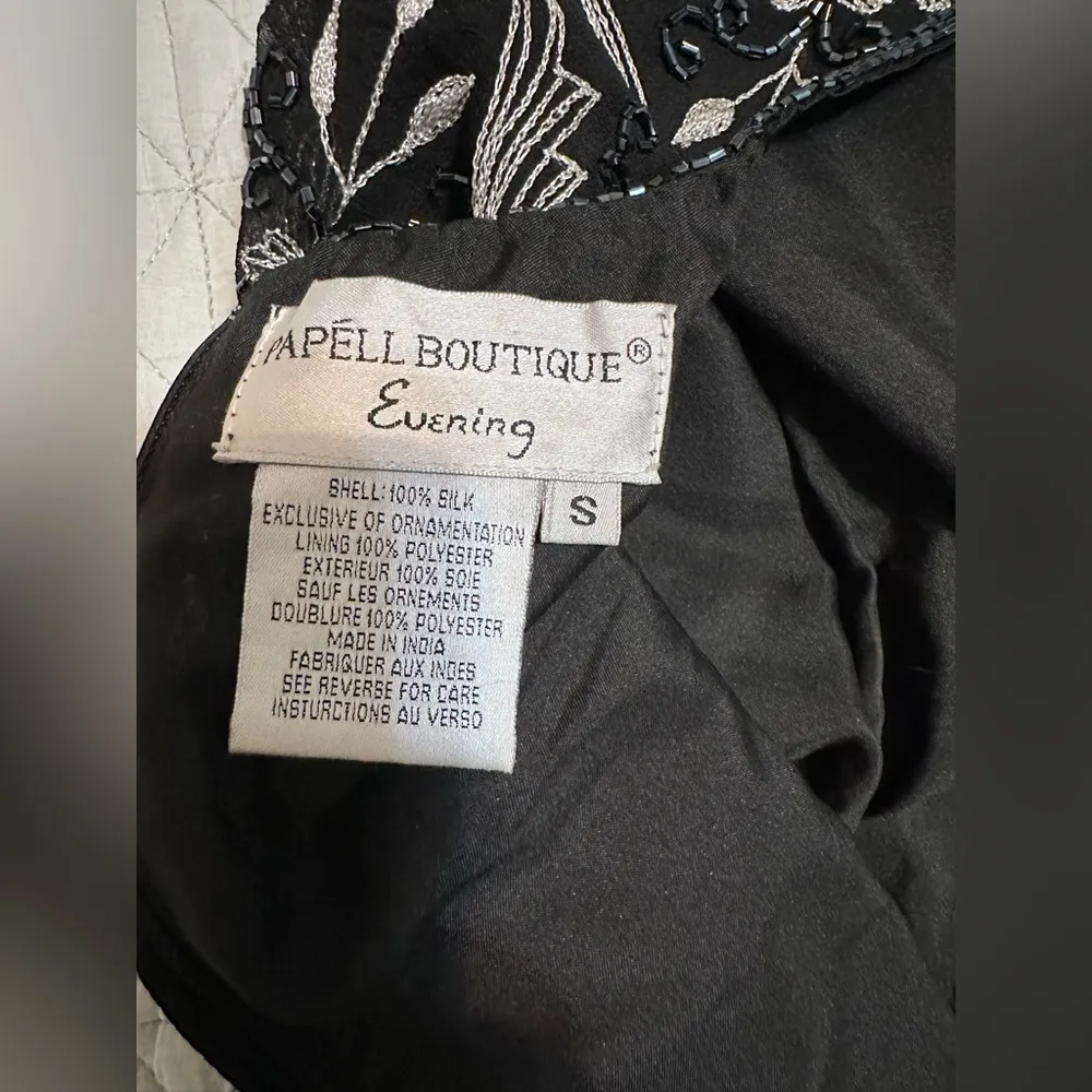 Papell Boutique Evening Sequins Lined Shell Black/silver Black - Image 8