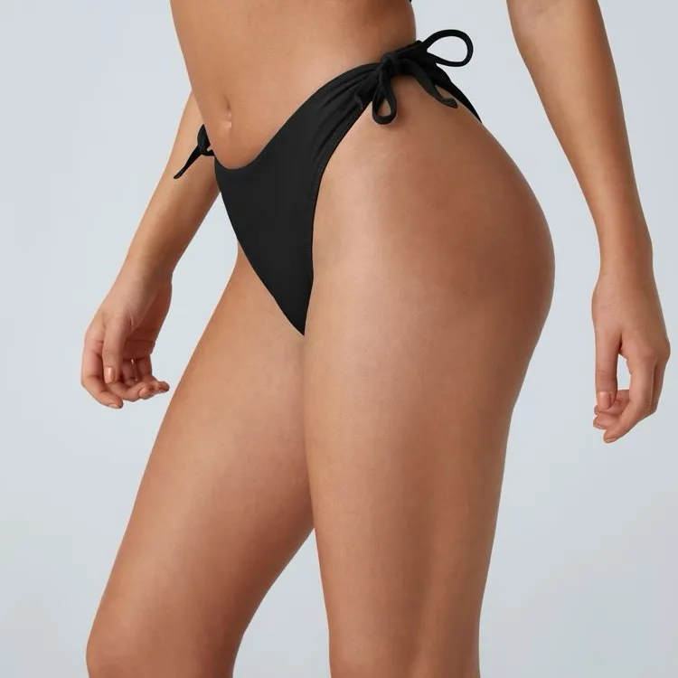 034HA.- Mid Rise Removable Tie Side Bikini Bottom Swimsuit. Size Small - Image 3