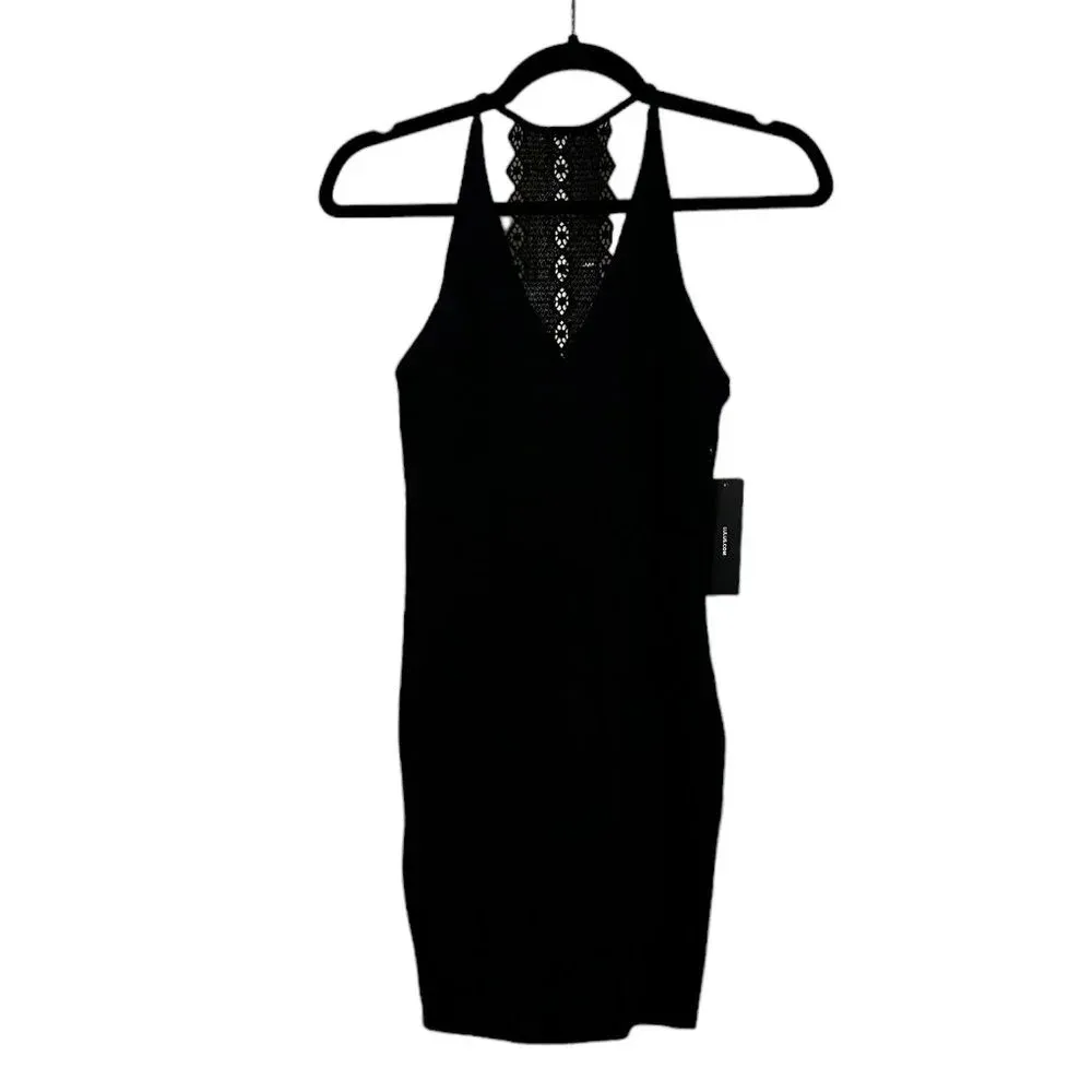 NWT LULU'S Frederica Black Lace Back Body Con Mini Dress - XS - Image 4