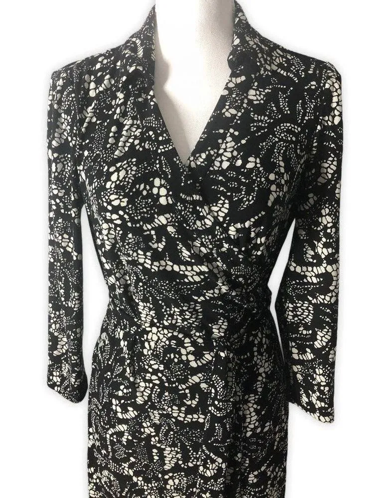 Nine West Floral Print 3/4 Sleeve Wrap Knee Length Dress - Image 73
