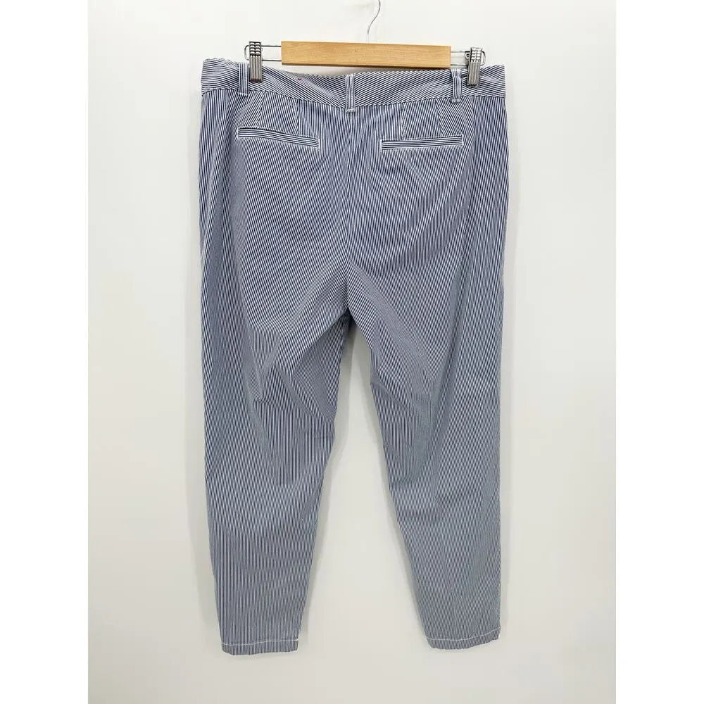 Talbots Blue Pinstripe The Weekend Chino Pants Women Size 10 Preppy Coastal - Image 2