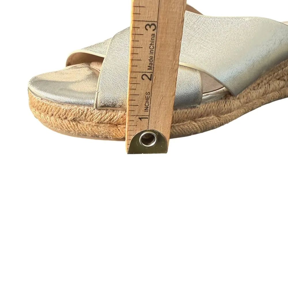 Jack‎ Rogers Slotted Sloane Metallic Gold Sandals Womens 10 Espadrille Slides - Image 2