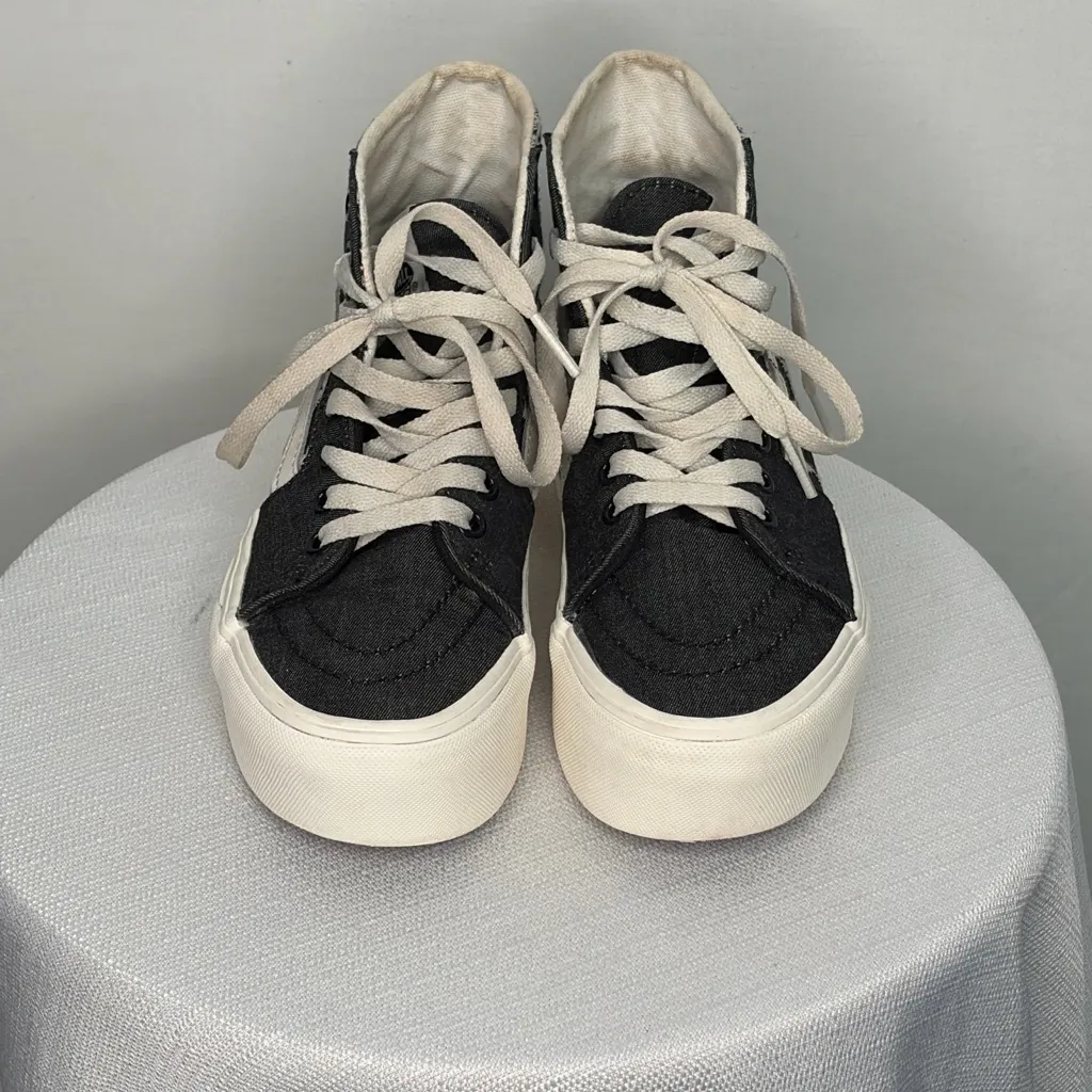 Vans Sk8-Hi Platform Black Embroidered High Top Sneakers Women’s 5(B76) - Image 3