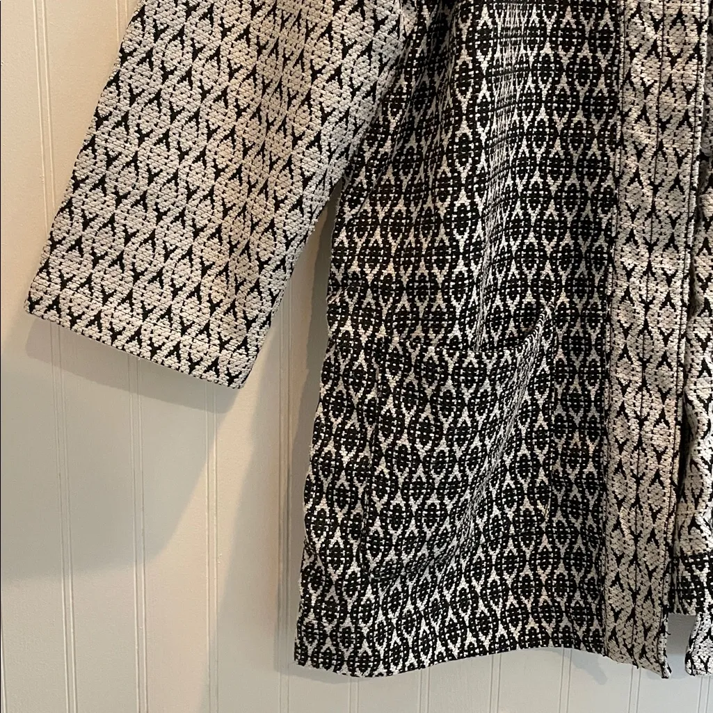 OLD NAVY Jacquard Open-Front Black Print Cardigan Jacket Size L - Image 5