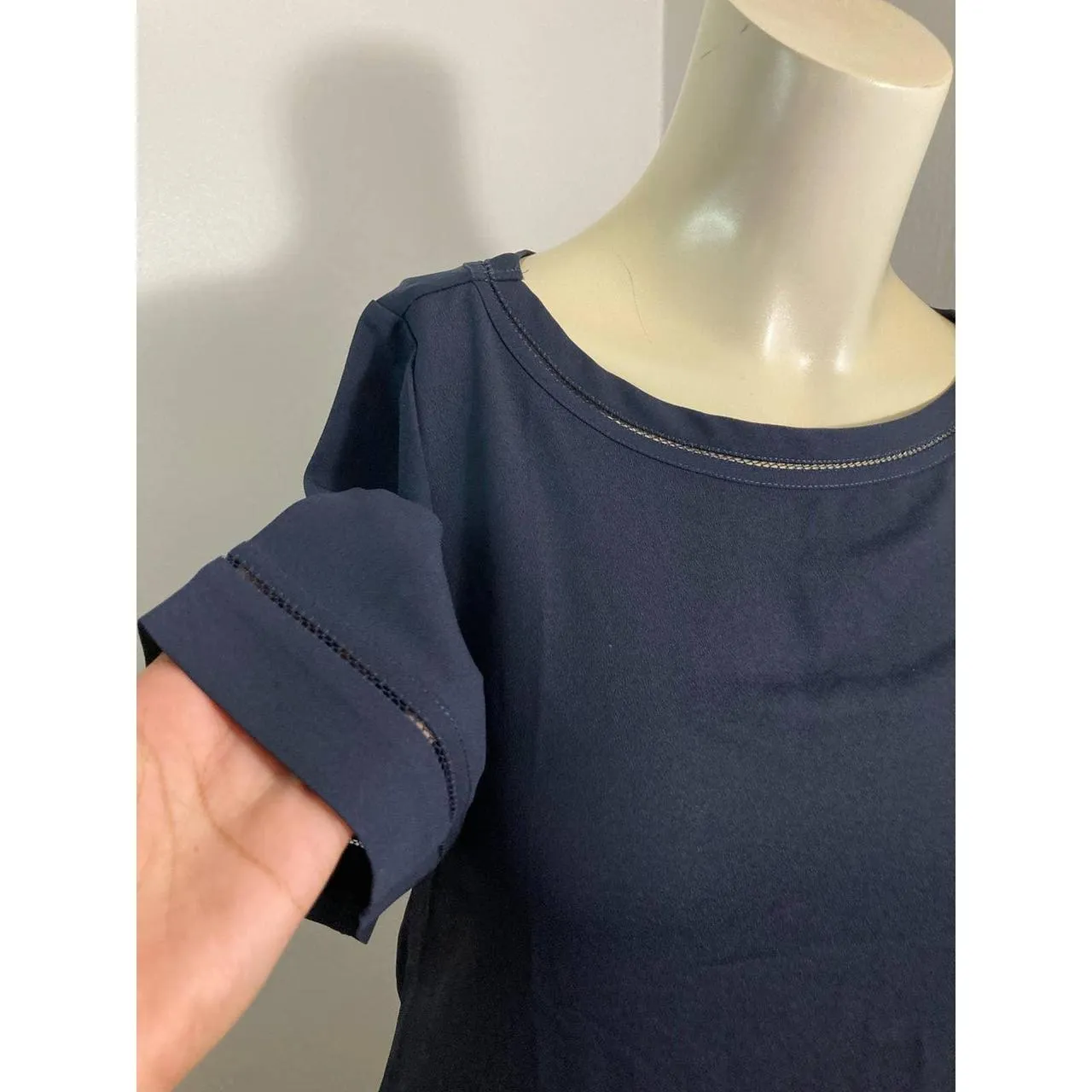 Ann Taylor Black Blouse Solid Top - Image 5