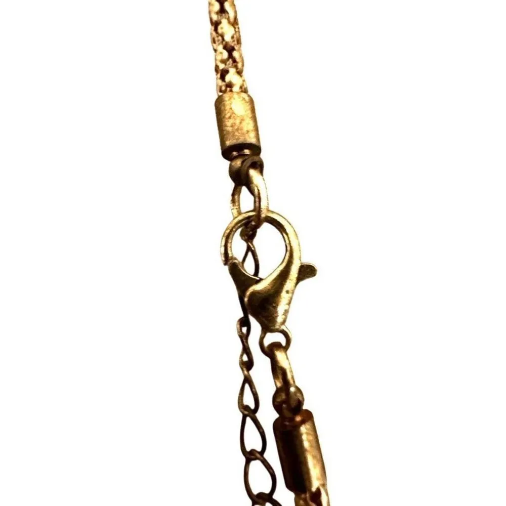 Good tone rhinestone heart long pendant necklace Gold - Image 6