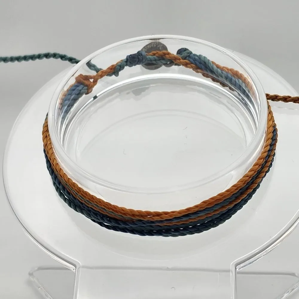 Pura Vida Blue & Orange Adjustable String Bracelet - Image 2