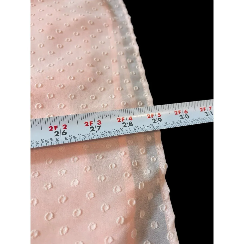 Nine West Blush Pink Semi Sheer Lined Long Sleeve Raised Pattern 3x Top - Image 9